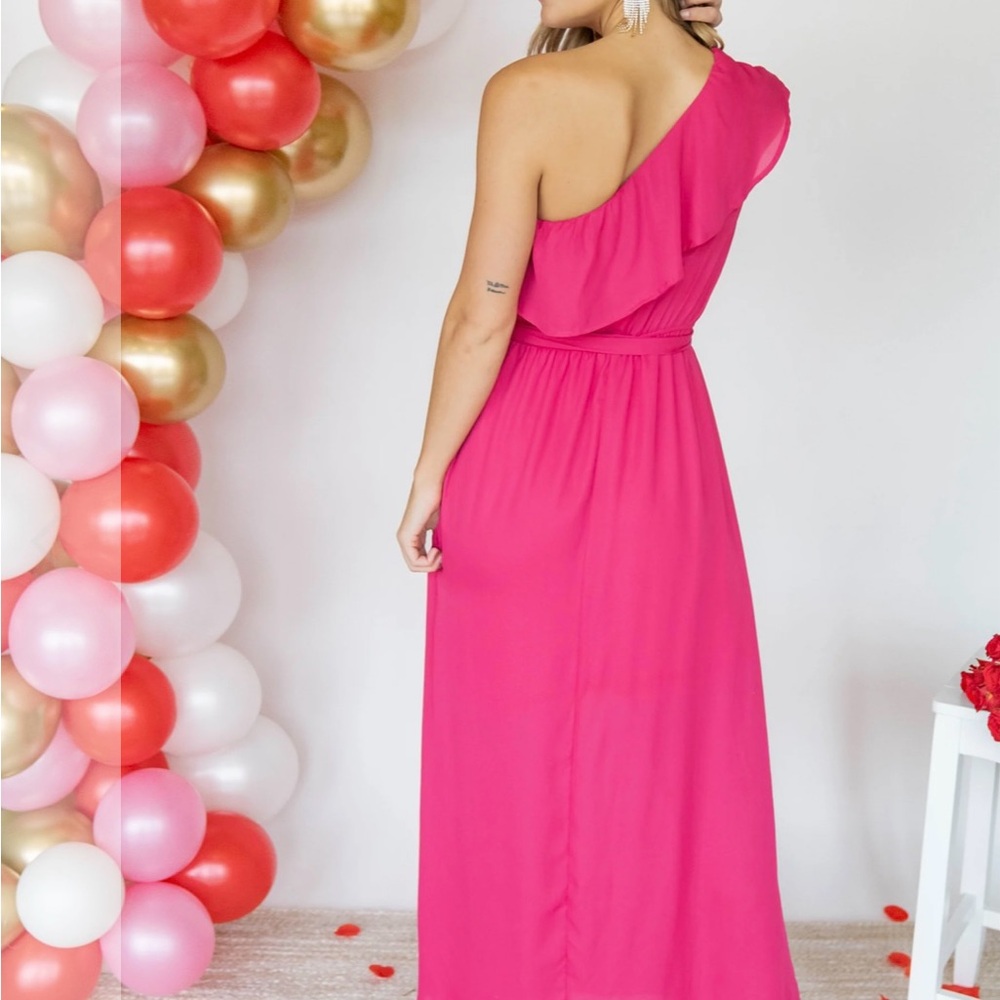 Andree By Unit One Shoulder Ruffle Maxi Dress - F… - image 4